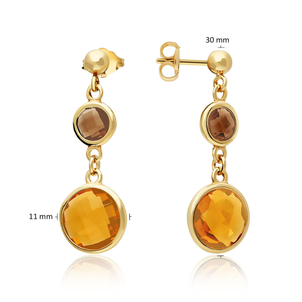 glow-106861000-oorhangers-gold-plated-zirkonia-ovale-en-ronde-steen-11-mm-breed-x-24-mm-hoog