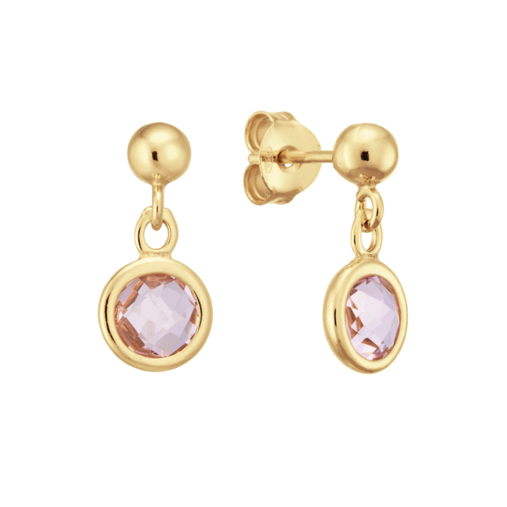 glow-106862100-oorhangers-verguld-roze-zirkonia-rond-glanzend-7-mm-breed-x-14-mm-hoog
