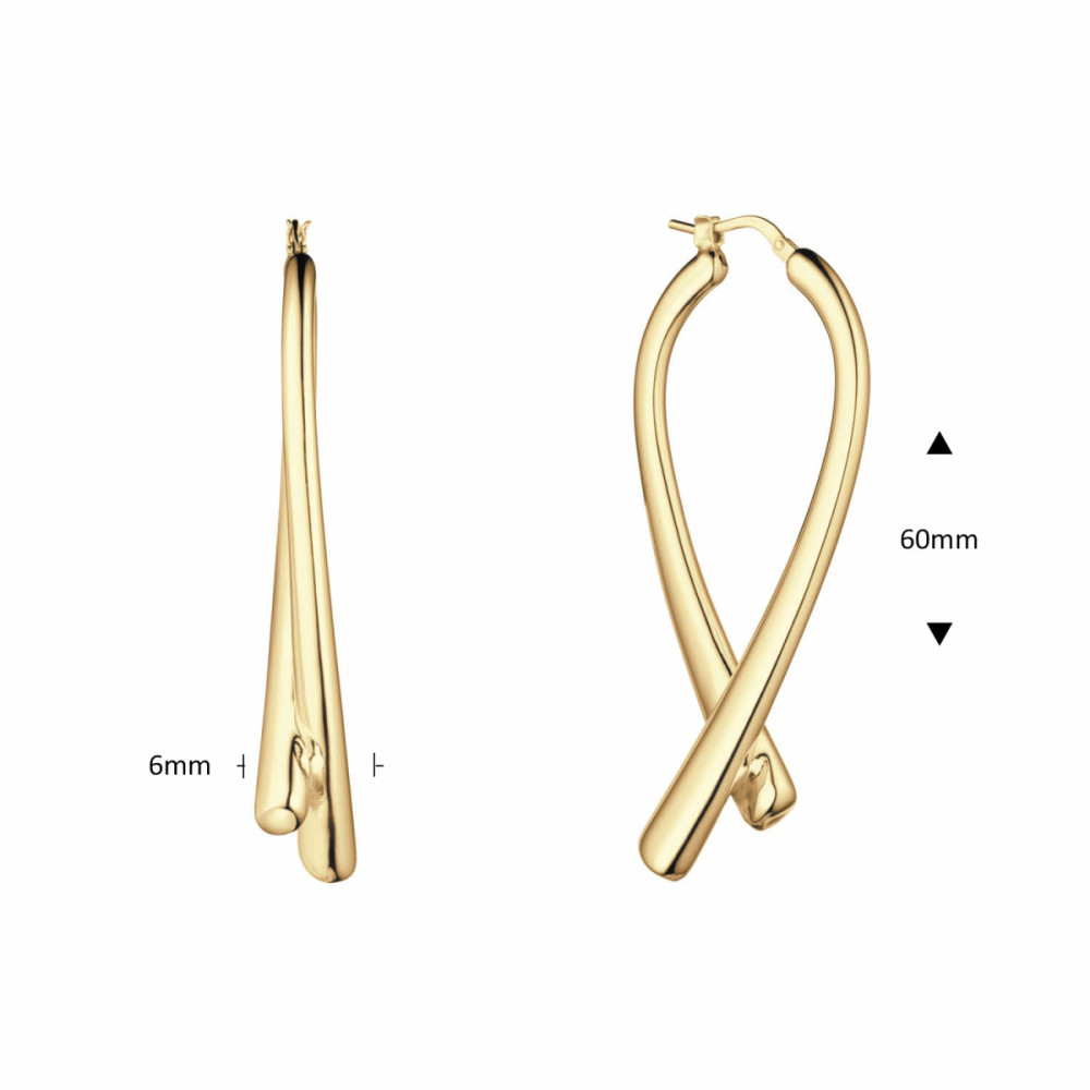 glow-107867700-oorhangers-gold-plated-gekruiste-druppel-glanzend-6-mm-breed-x-60-mm-hoog