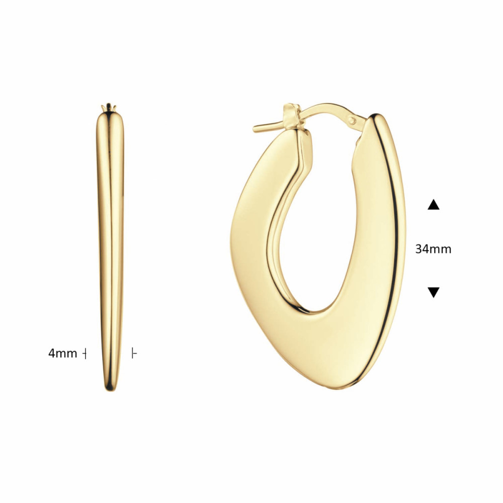 glow-107867900-oorringen-gold-plated-organisch-glanzend-ovaal-4-mm-breed-x-34-mm-hoog