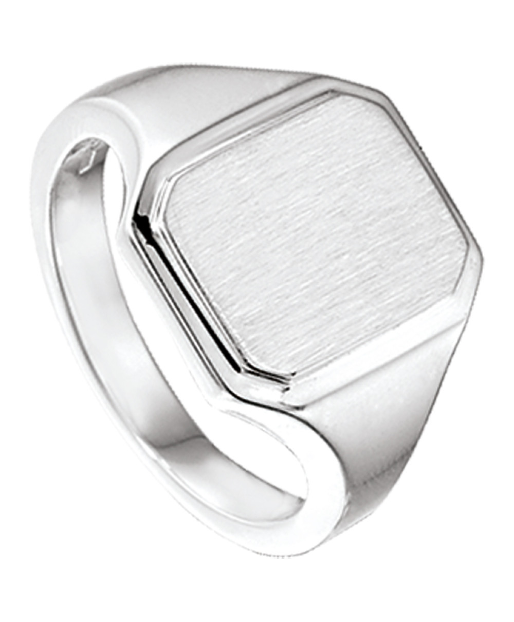 zilveren-zeshoekige-zegelring-met-geborsteld-oppervlak-graveerbaar