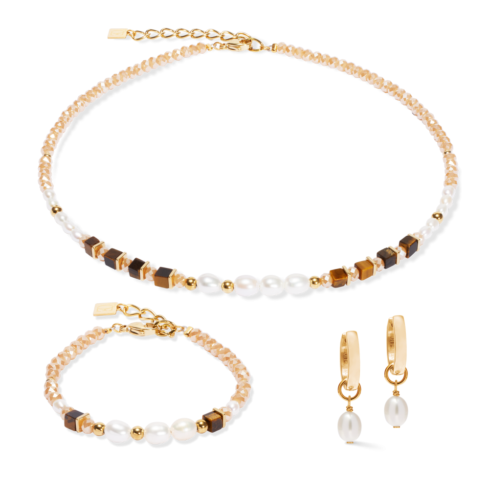 coeur-de-lion-1135-30-1110-bruine-armband-cosmic-pearls-gold-plated-sluiting-lengte-18-21-cm