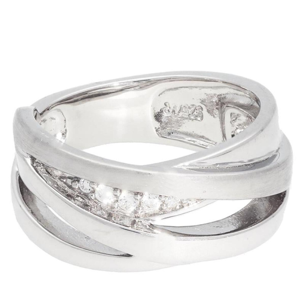 glow-1145605-crossover-ring-925-zilver-zirkonia-glanzend-en-mat-afgewerkt