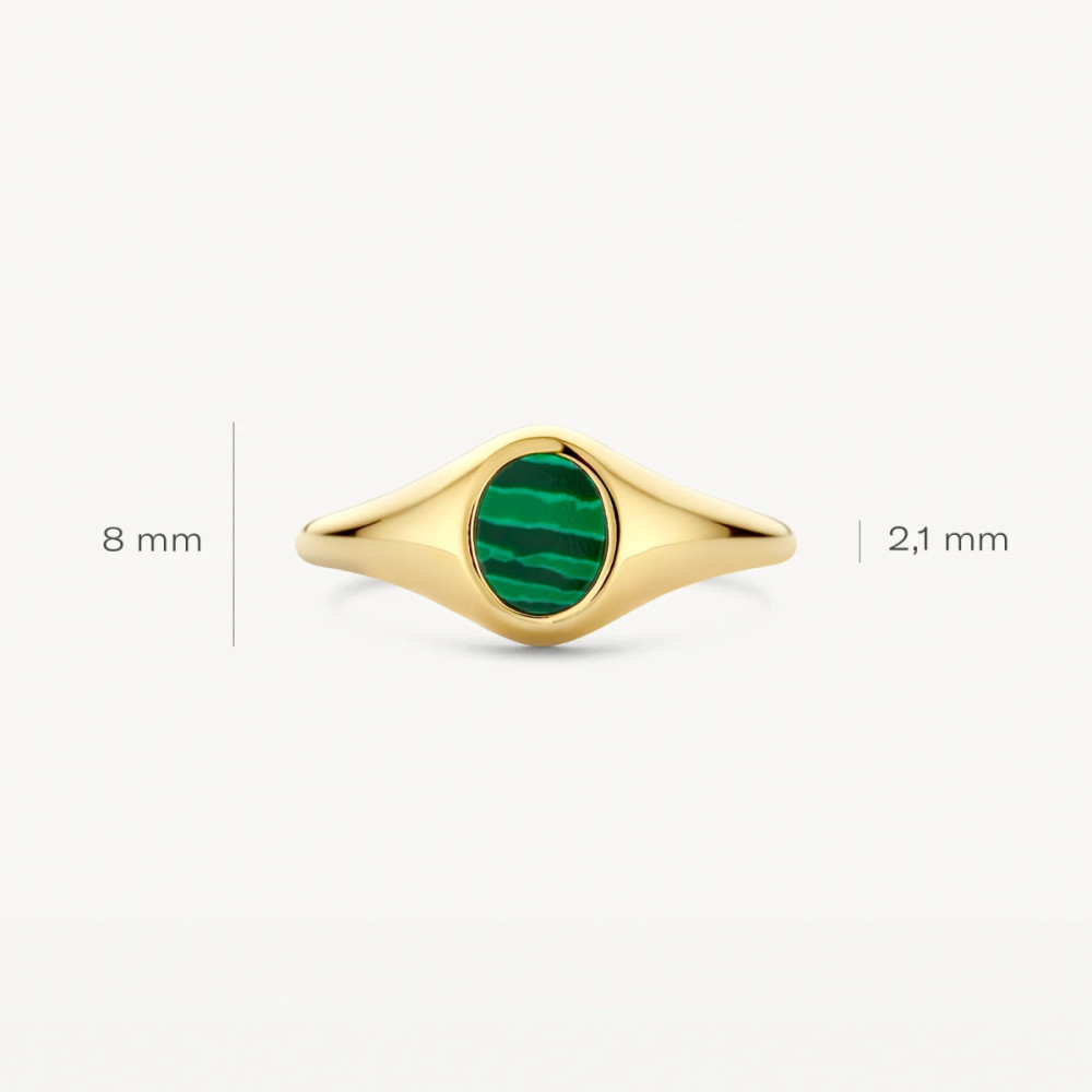 blush-1219yma-groene-malachiet-zegelring-14-karaat-goud-ovaal-8-mm-breedte