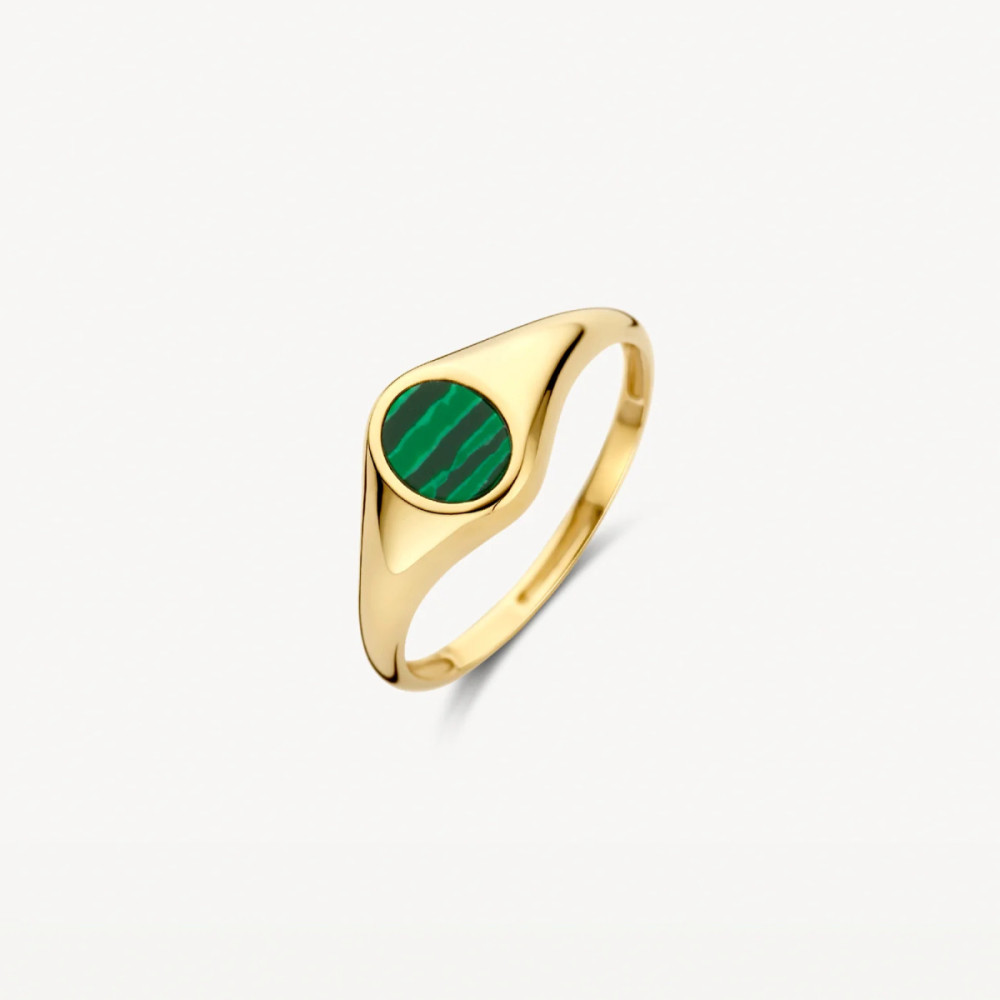 blush-1219yma-groene-malachiet-zegelring-14-karaat-goud-ovaal-8-mm-breedte