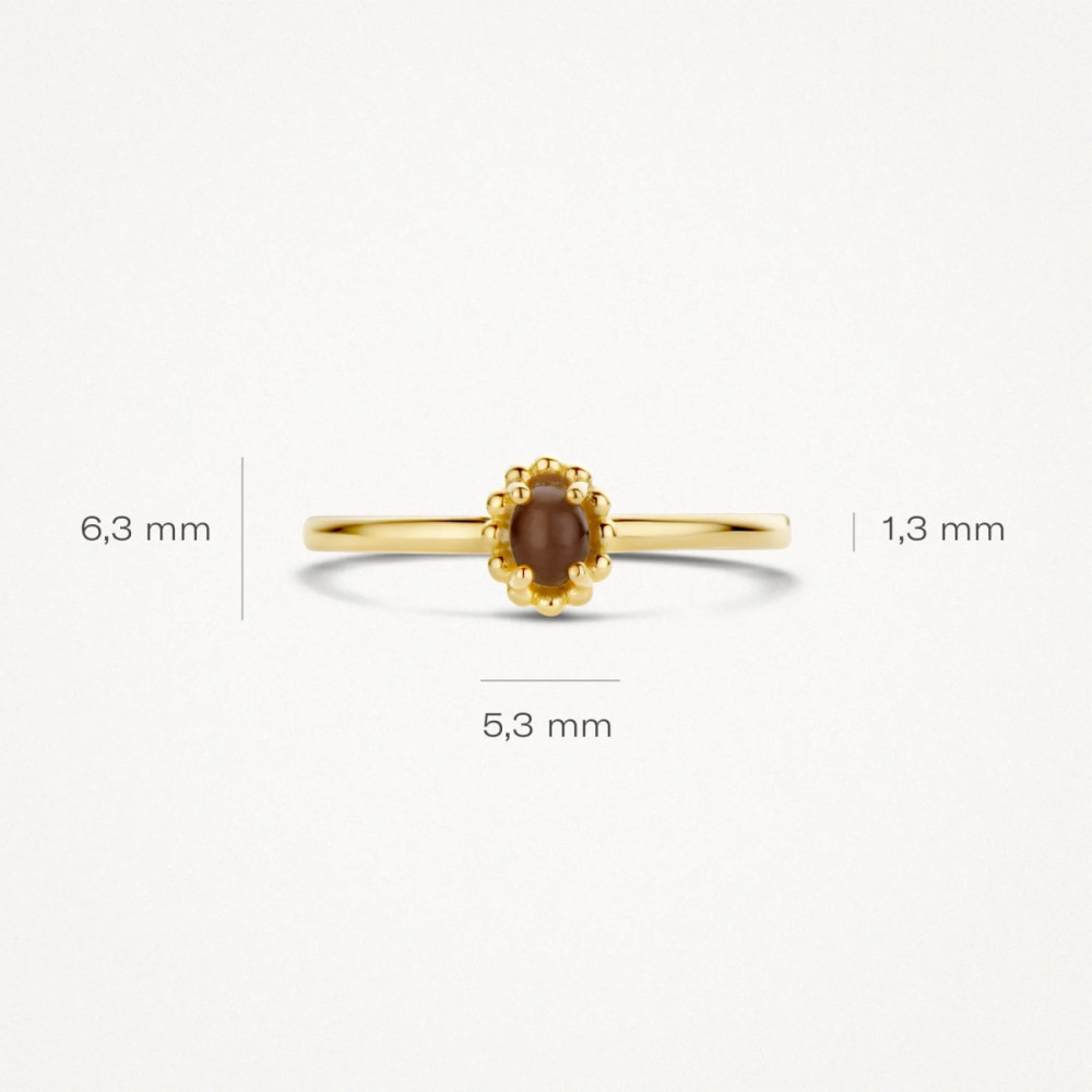blush-1225ycb-ovale-ring-14-karaat-goud-bruine-kattenoog-1-3-mm-breedte
