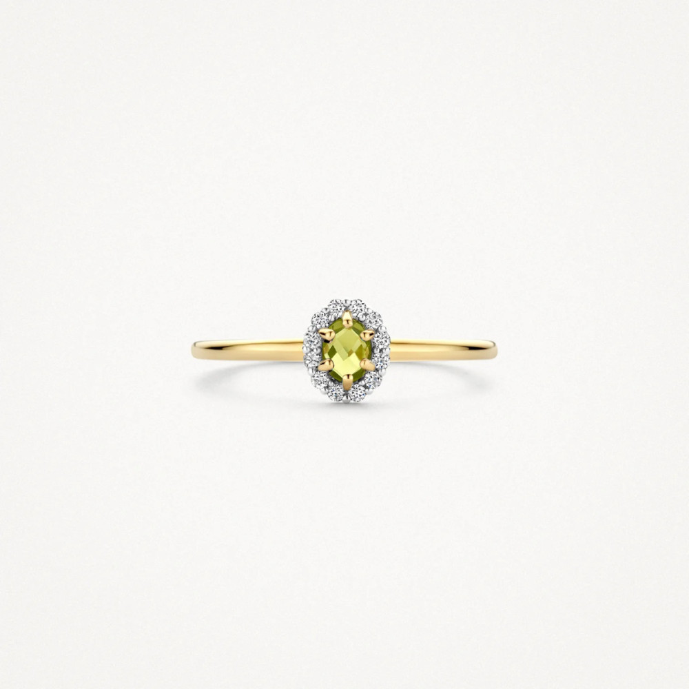 blush-1258ygp-halo-ring-14k-goud-groene-peridoot-ovaal-zirkonia-1-3-mm-breedte
