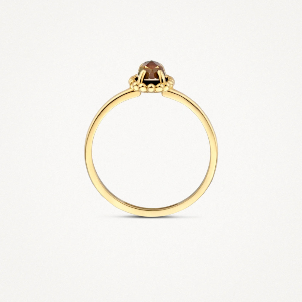 blush-1272ybq-ring-14k-goud-bruin-bergkristal-parelmoer-ovaal-6-5-x-8-7-mm-1-2-mm-breedte
