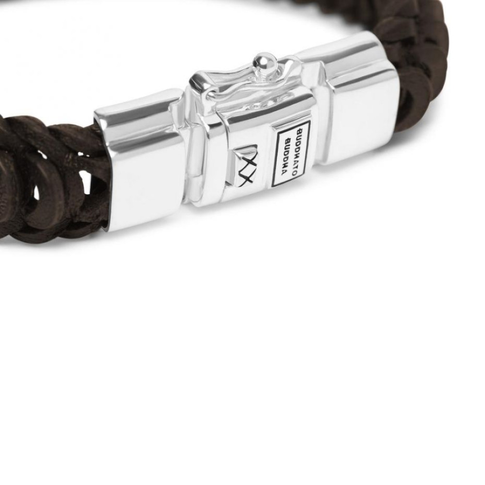buddha-to-buddha-122br-lars-donkerbruine-leren-vossenstaart-armband-met-zilverkleurige-accenten
