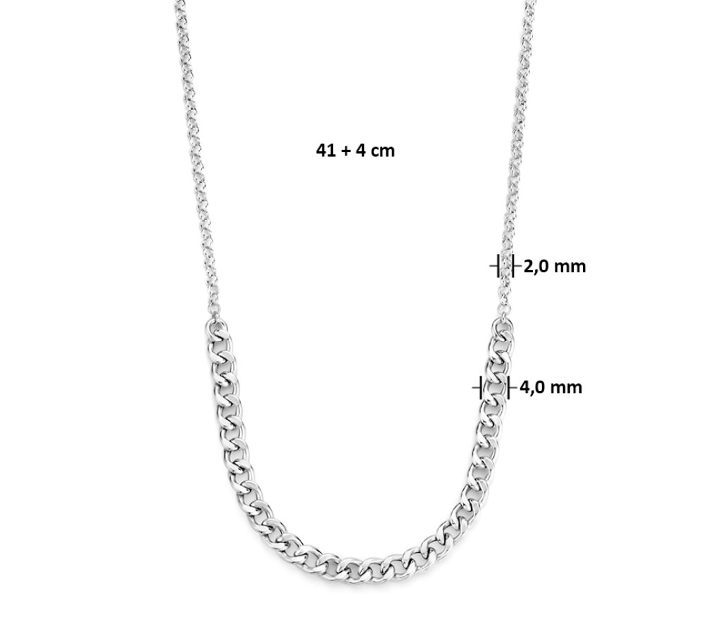 gourmet-4-mm-schakelcollier-zilver-gerhodineerd-zonder-hanger-lengte-verstelbaar-41-45-cm