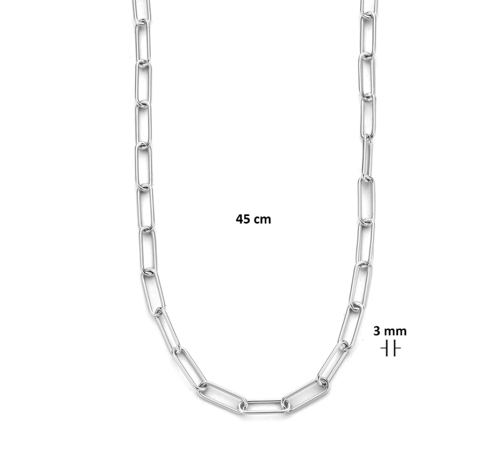 paperclip-3-0-mm-schakelcollier-zilver-gerhodineerd-lengte-45-cm