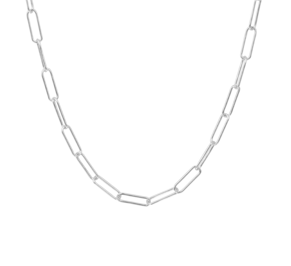 paperclip-3-5-mm-schakelcollier-zilver-lengte-45-cm