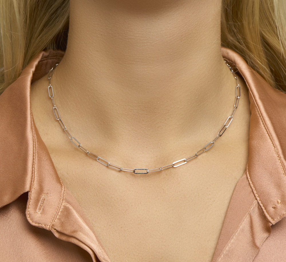 paperclip-3-8-mm-collier-zilver-zonder-hanger-lengte-verstelbaar-41-45-cm