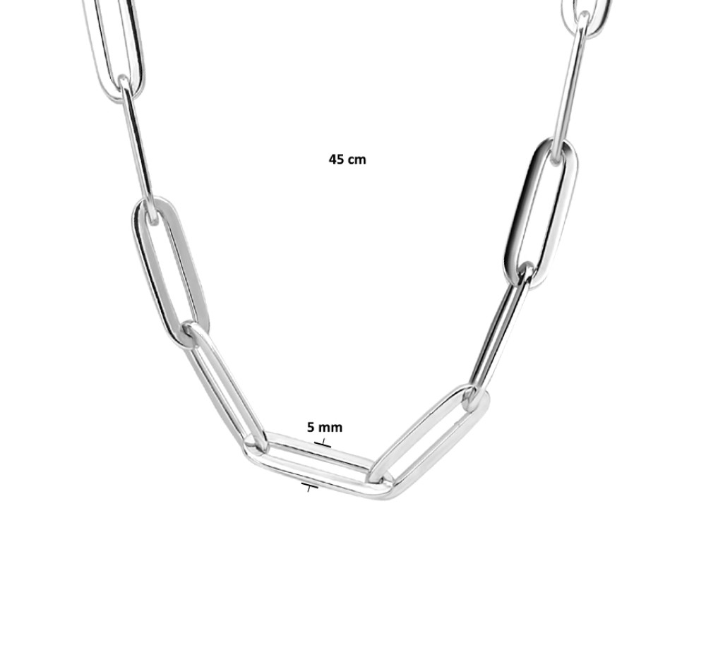 paperclip-5-0-mm-zilveren-schakelketting-zonder-hanger-lengte-45-cm