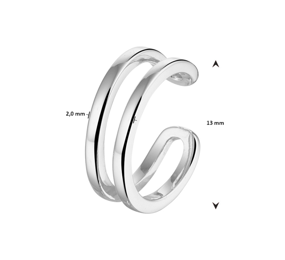 twee-ringetjes-zilveren-earcuff-gerhodineerd