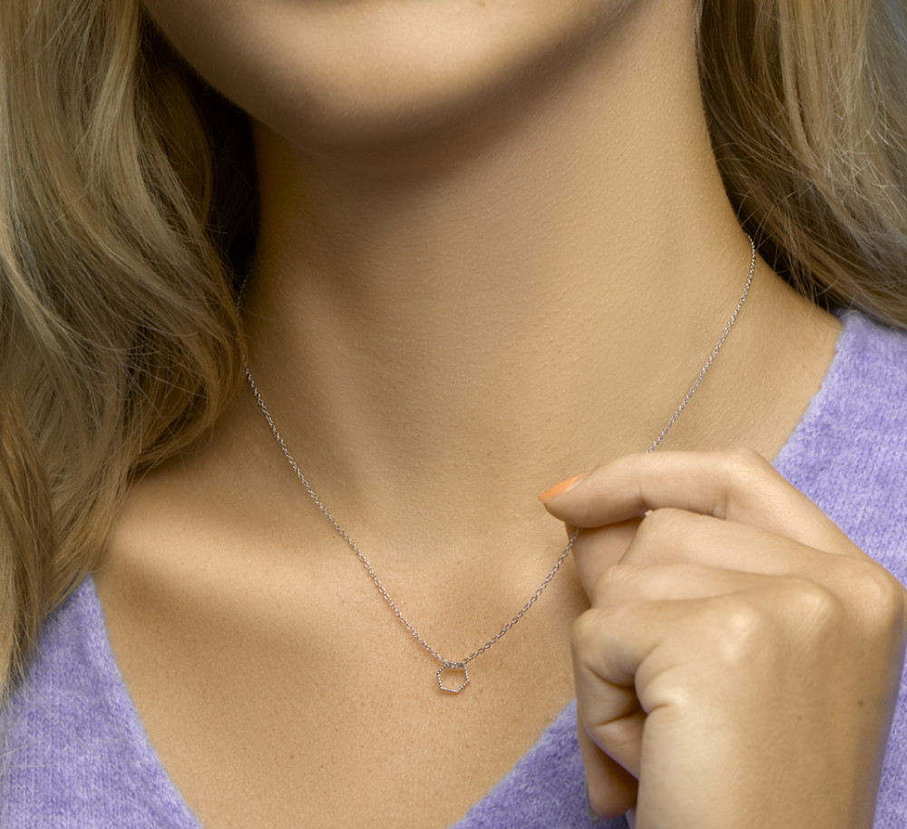 zeshoek-0-5-mm-ketting-met-hanger-rosegoud-op-zilver-lengte-verstelbaar-40-44-cm