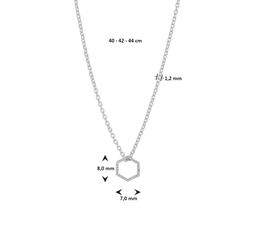 zeshoek-0-5-mm-ketting-met-hanger-rosegoud-op-zilver-lengte-verstelbaar-40-44-cm