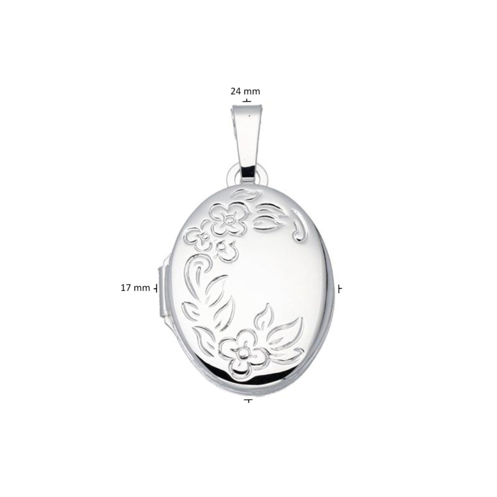 glow-145-0098-00-medaillon-925-zilver-ovaal-met-florale-decoratie-17-mm-breed-x-24-mm-hoog