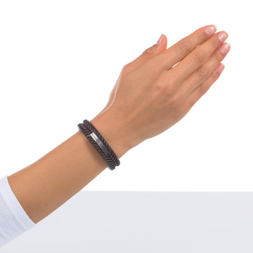 buddha-to-buddha-161br-komang-leren-slavenarmband-met-gevlochten-patroon-en-zilverkleurige-accenten