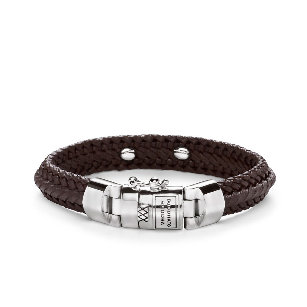 buddha-to-buddha-816br-nurul-leren-schakelarmband-met-gevlochten-structuur-en-zilverkleurige-metalen-accenten