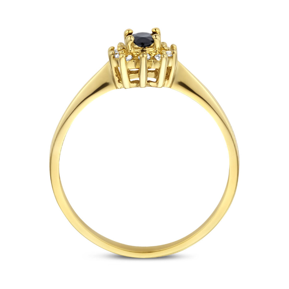 ronde-entourage-halo-ring-van-14-karaat-goud-met-ovale-blauwe-saffier-en-zirkonia-stenen
