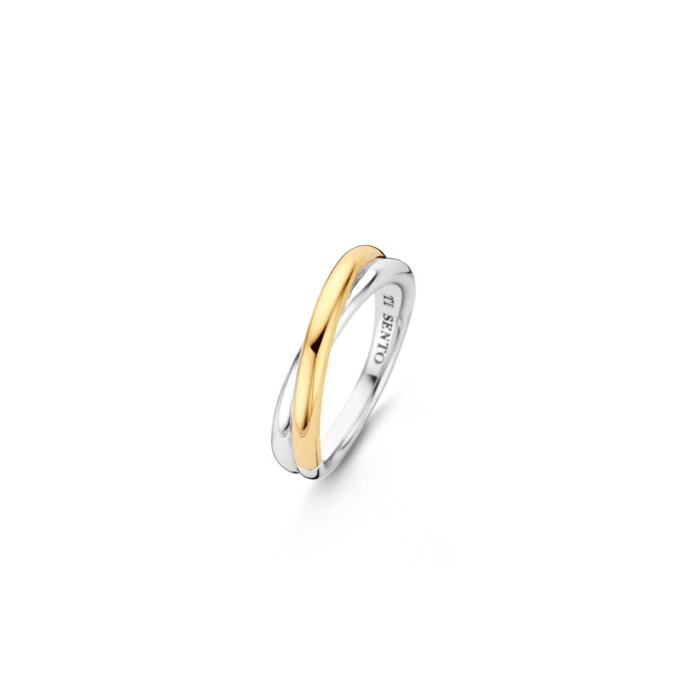 ti-sento-milano-1953sy-bicolor-crossover-ring-met-glanzende-overlappende-banen
