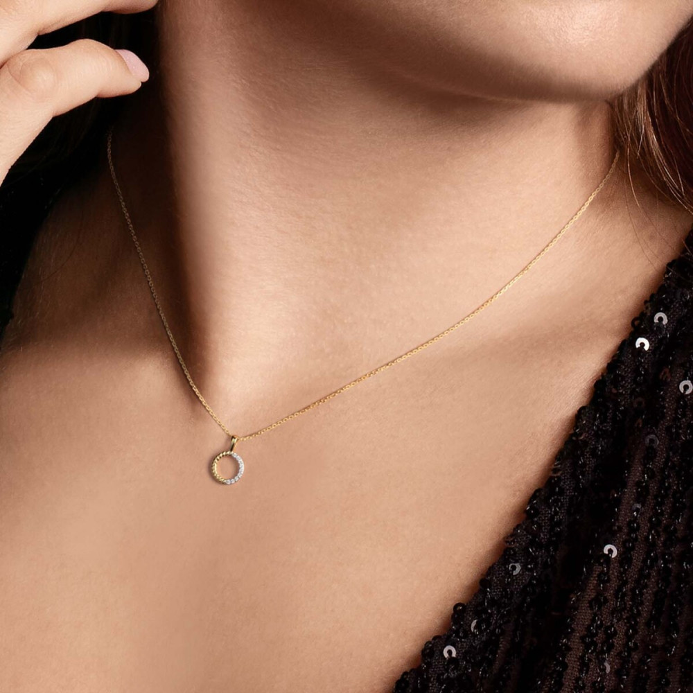 glow-202-0795-45-ketting-met-hanger-14-karaat-goud-anker-met-zirkonia-1-mm-breedte-lengte-45-cm