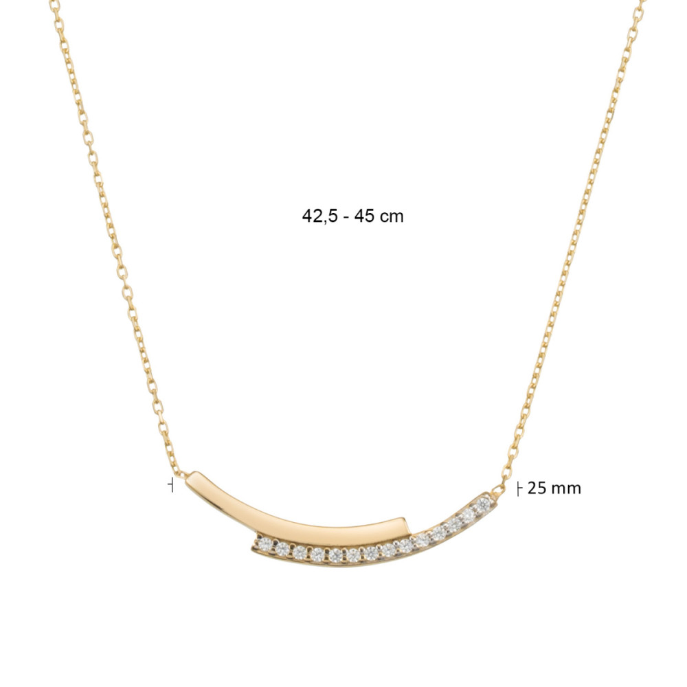 glow-202-1614-45-ketting-met-hanger-14-karaat-goud-anker-met-zirkonia-25-mm-breed-lengte-42-5-45-cm