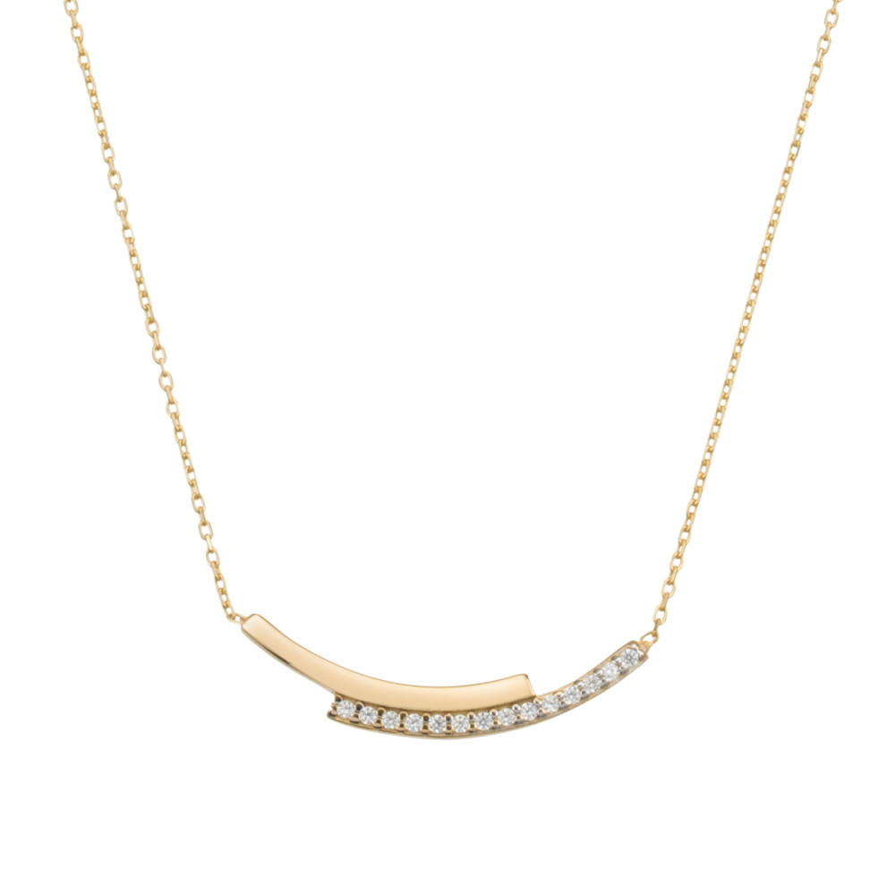 glow-202-1614-45-ketting-met-hanger-14-karaat-goud-anker-met-zirkonia-25-mm-breed-lengte-42-5-45-cm