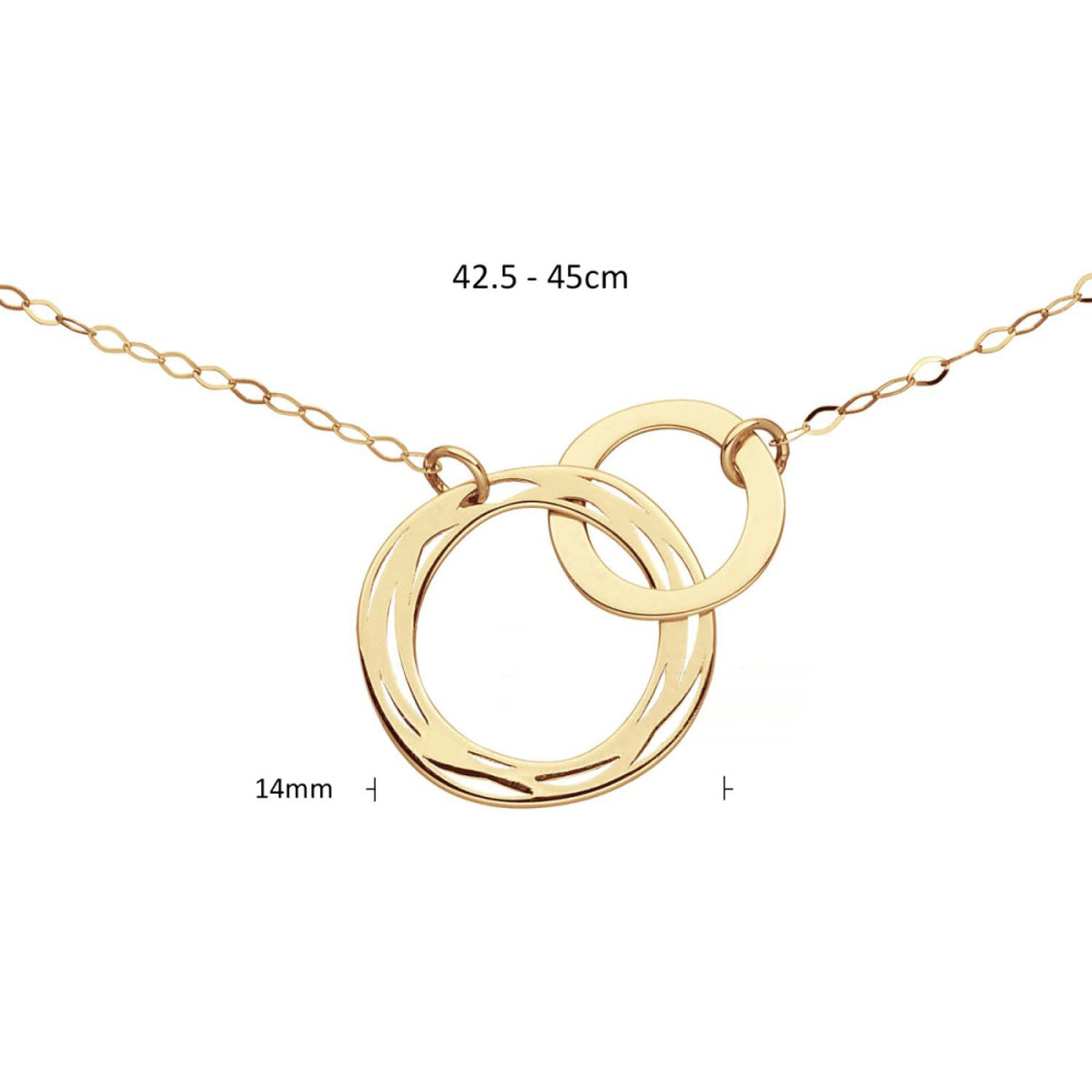 glow-202-1652-45-ketting-met-hanger-14-karaat-goud-cirkels-14-mm-breed-lengte-42-5-45-cm