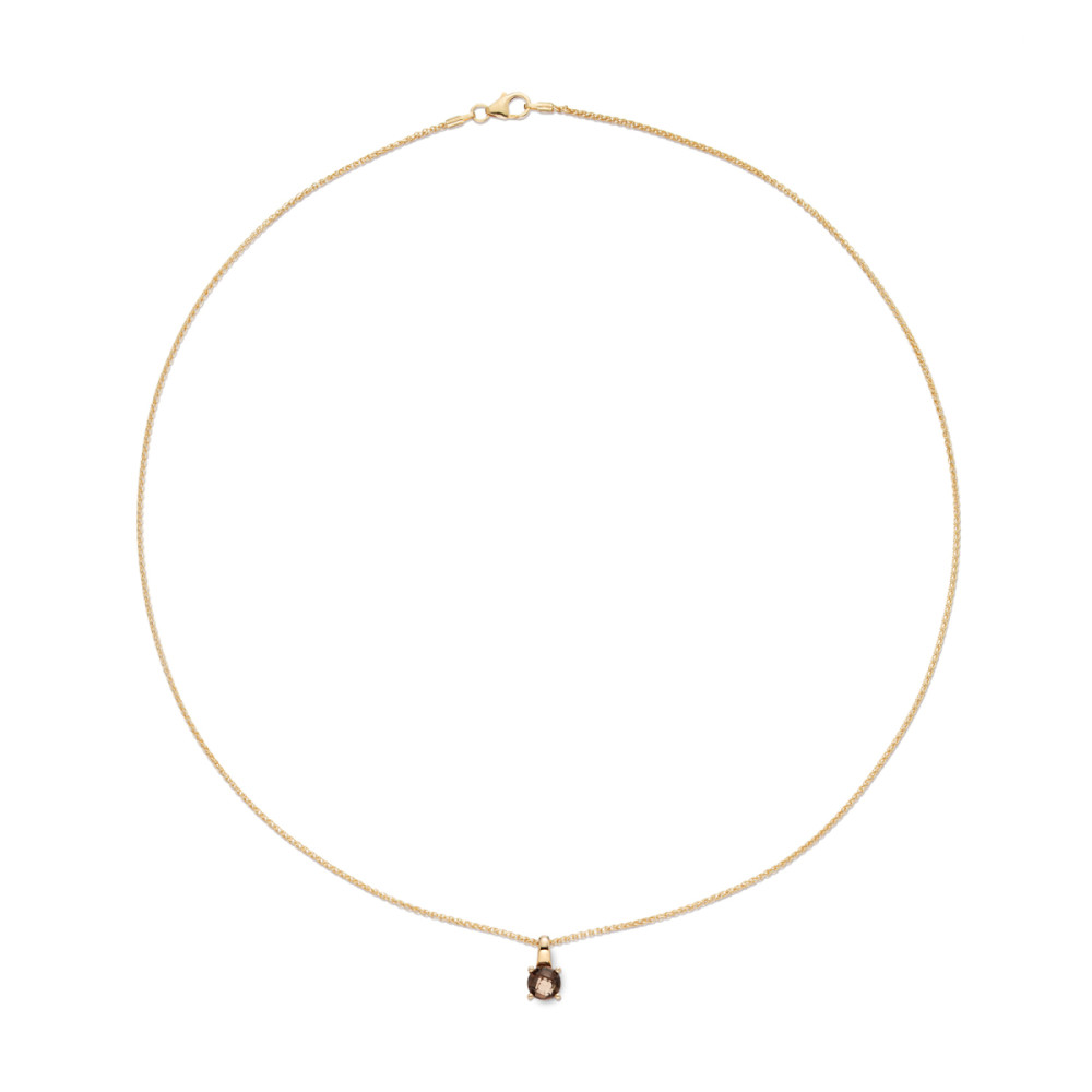 glow-202-2303-45-ketting-met-steen-goud-rookkwarts-briljant-6-mm-diameter-lengte-45-cm