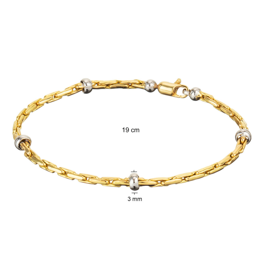 glow-204-2230-19-schakelarmband-bicolor-goud-witgoud-vlechtstructuur-glanzend-3-mm-breedte-lengte-19-cm