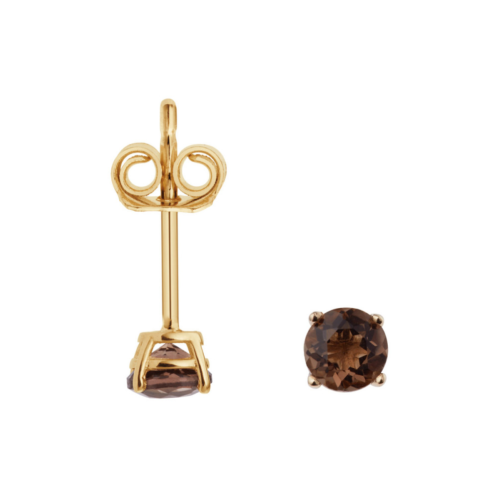 glow-206-0242-00-bruine-oorknopjes-14-karaat-goud-rookkwarts-rond-5-mm-diameter