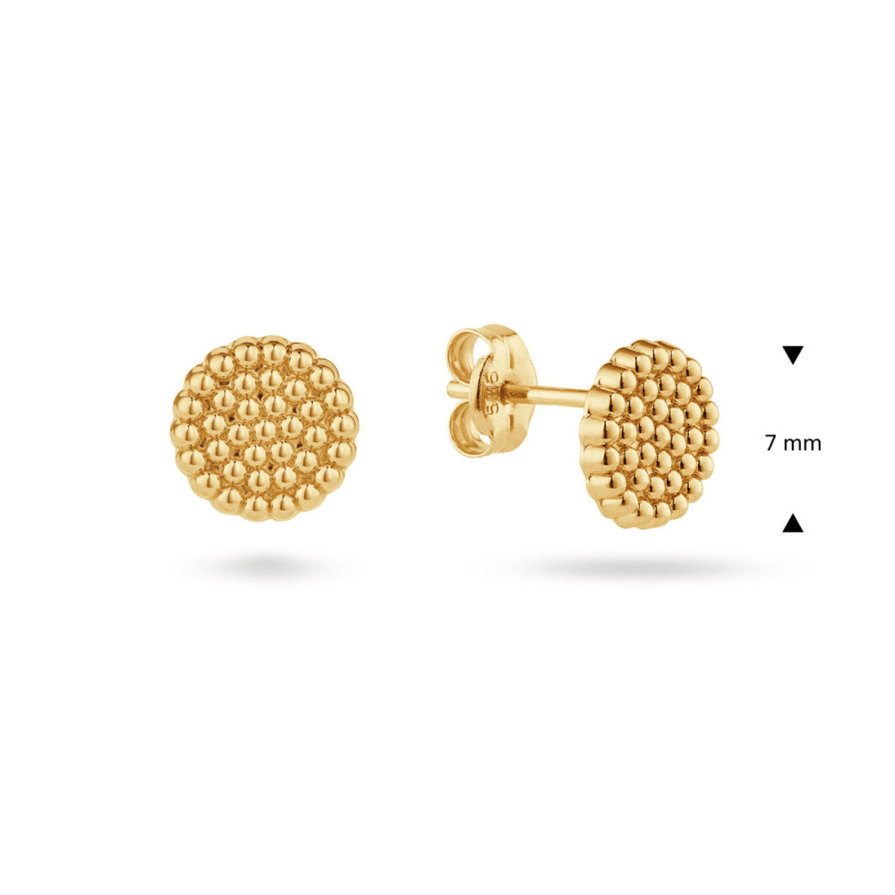 glow-206021700-oorknopjes-rond-14-karaat-goud-glanzend-bobbelig-patroon-7-mm-diameter