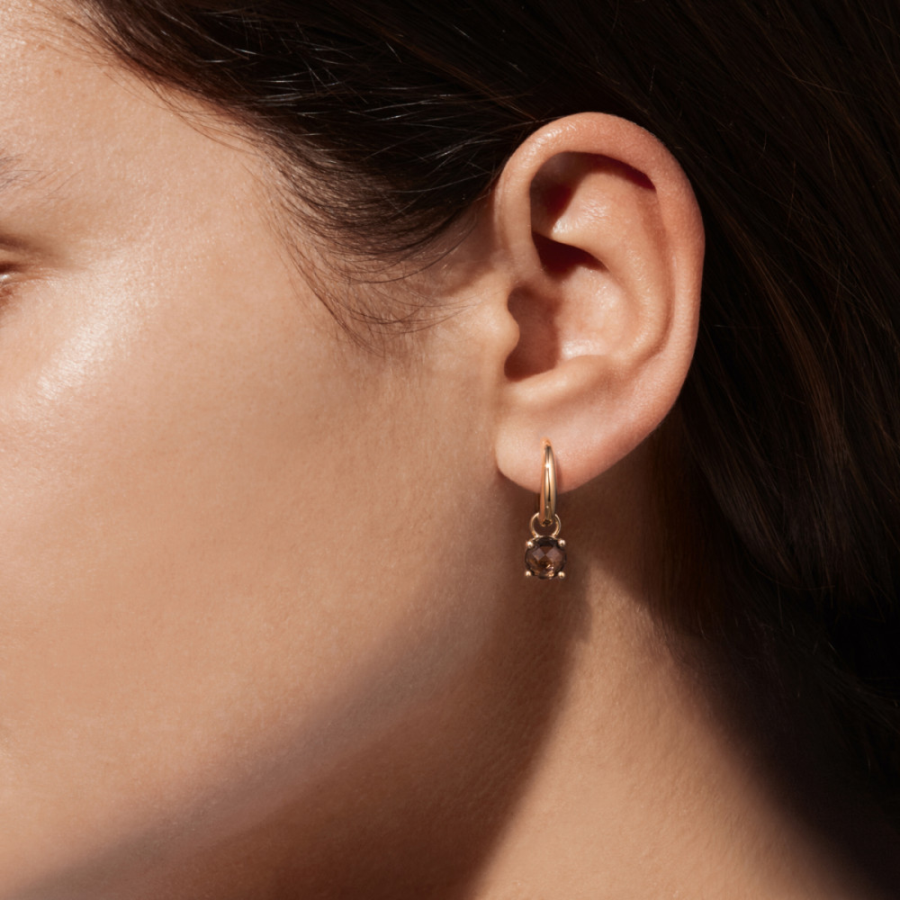 glow-207230300-klapoorringen-14-karaat-gouden-rookkwarts-bruine-steen-16-mm