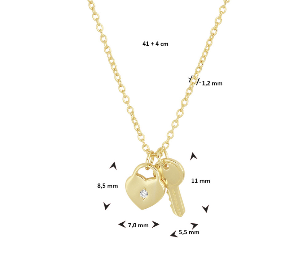 hartvormige-collier-met-hanger-goud-op-zilver-lengte-verstelbaar-41-45-cm