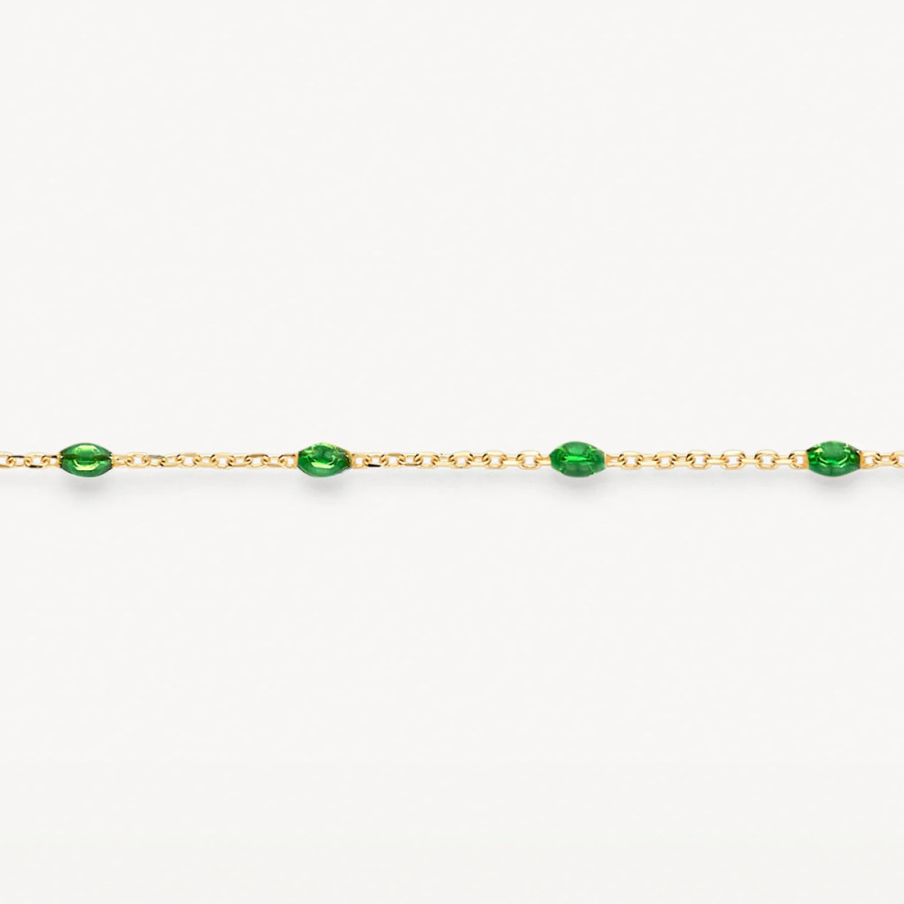 blush-2226yrg-armband-goud-14-karaat-ankerschakel-groene-accenten-lengte-16-5-18-5-cm