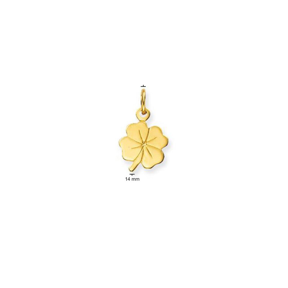 glow-230-0039-00-hanger-klavertje-vier-14-karaat-goud-glanzend-14-mm-hoogte