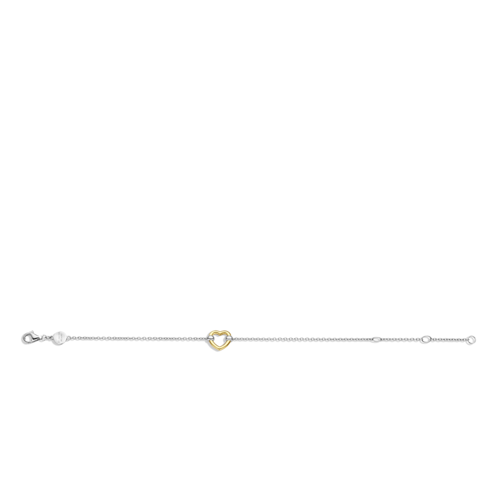 ti-sento-23017sy-zilveren-armband-met-gold-plated-hartje-lengte-16-cm-18-cm-20-cm