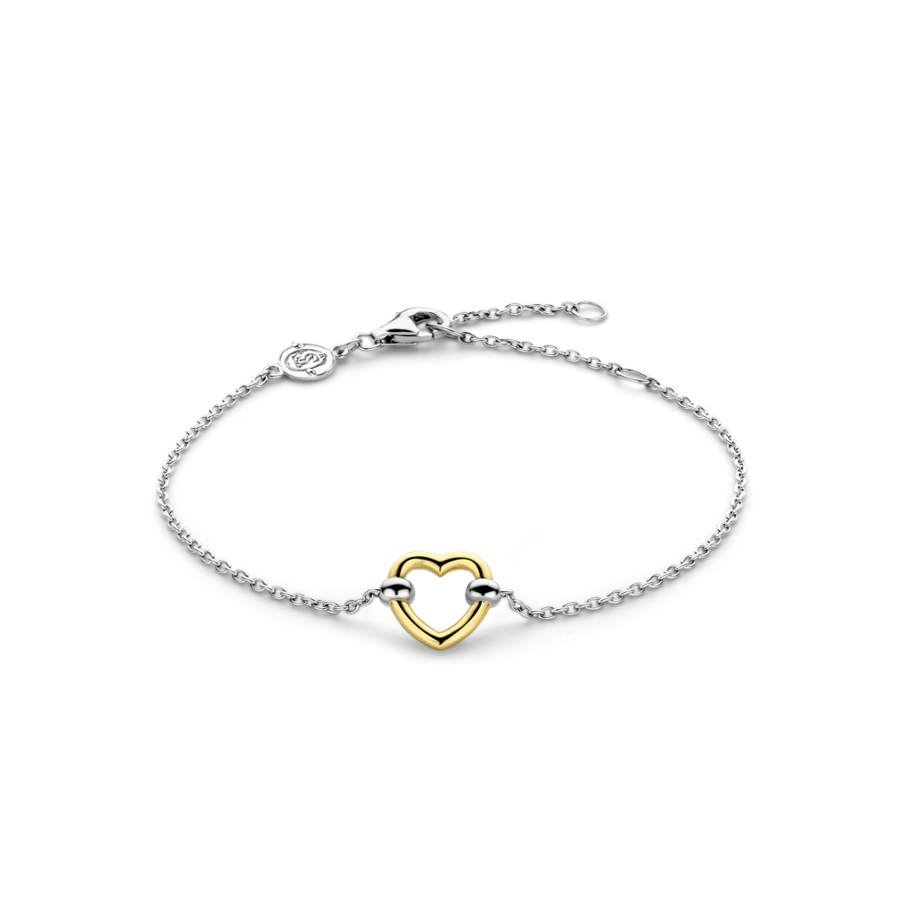 ti-sento-23017sy-zilveren-armband-met-gold-plated-hartje-lengte-16-cm-18-cm-20-cm
