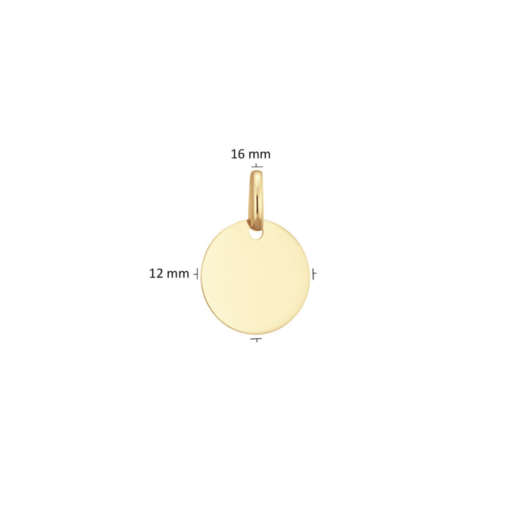 glow-242-0040-12-graveerhanger-dames-goud-rond-glanzend-personaliseerbaar-met-letter-of-datum-16-mm-hoogte