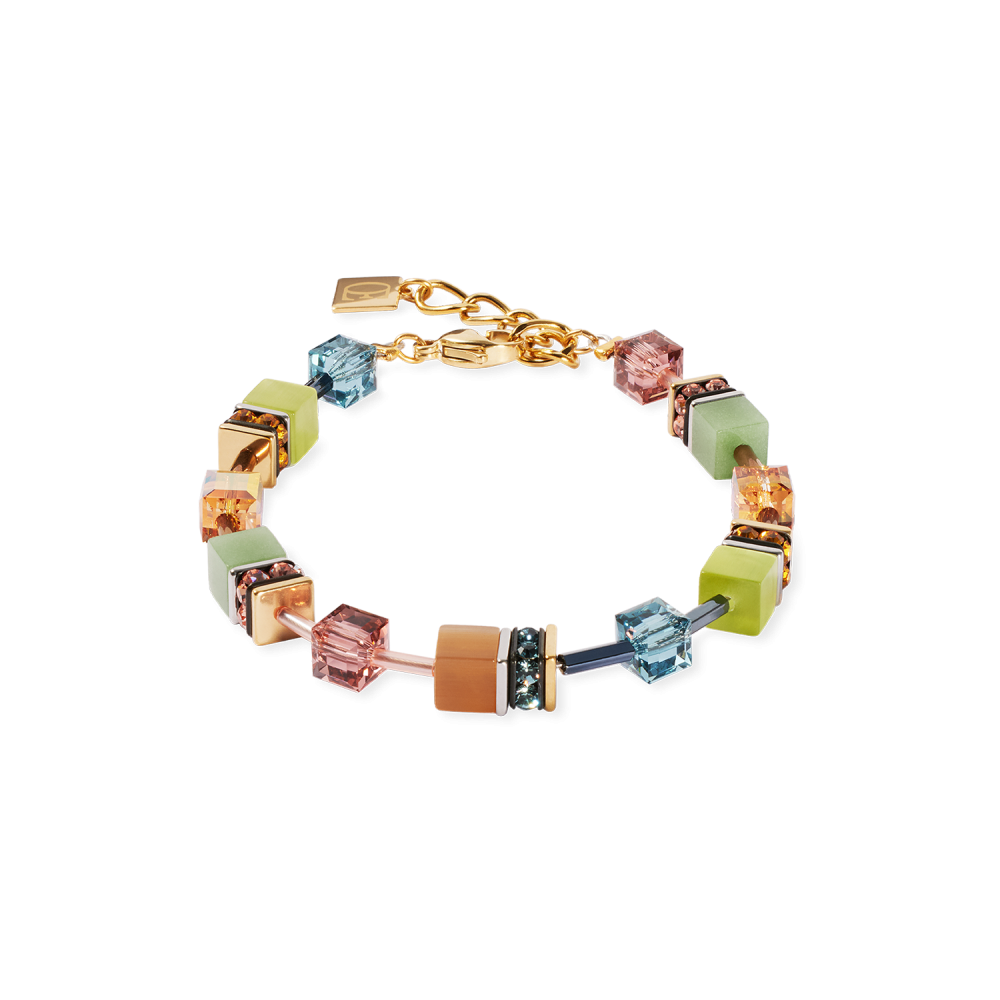 coeur-de-lion-2838-30-0905-multicolor-armband-geocube-iconic-gold-plated-lengte-18-5-21-5-cm