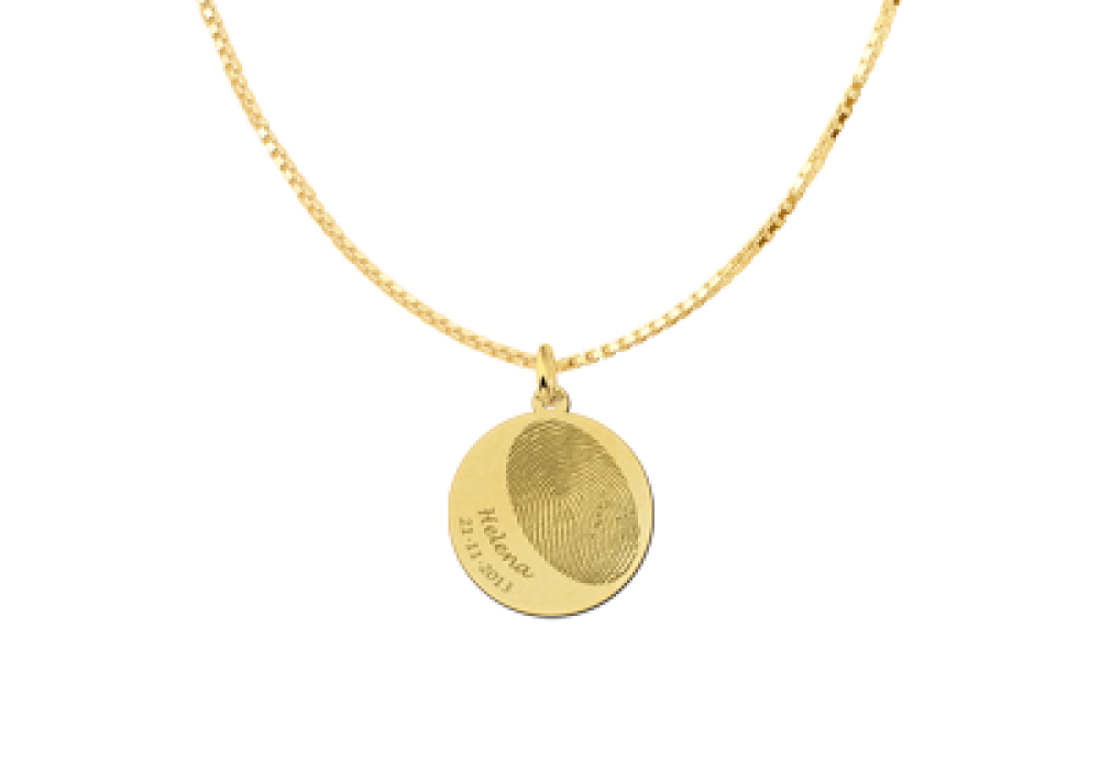 names4ever-ronde-14-karaat-gouden-vingerafdruk-hanger-met-naam-en-datum-diameter-20-mm