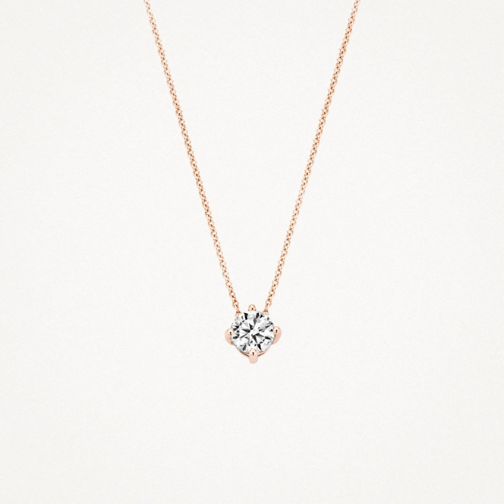 blush-3057rzi-ketting-met-hanger-14k-rosegoud-ronde-zirkonia-4-mm-lengte-42-cm