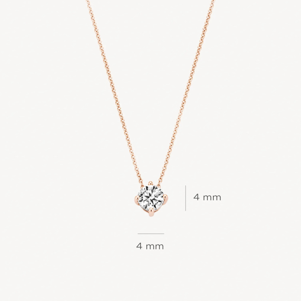 blush-3057rzi-ketting-met-hanger-14k-rosegoud-ronde-zirkonia-4-mm-lengte-42-cm