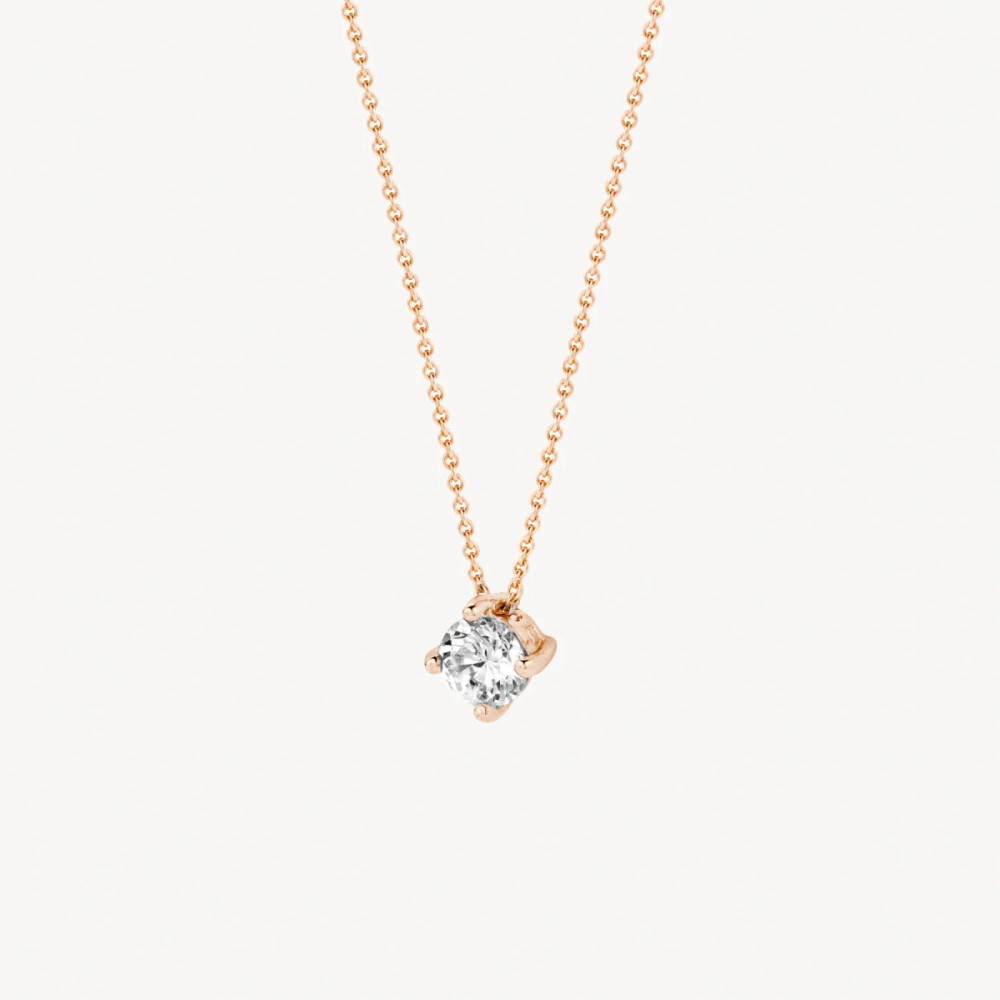blush-3057rzi-ketting-met-hanger-14k-rosegoud-ronde-zirkonia-4-mm-lengte-42-cm