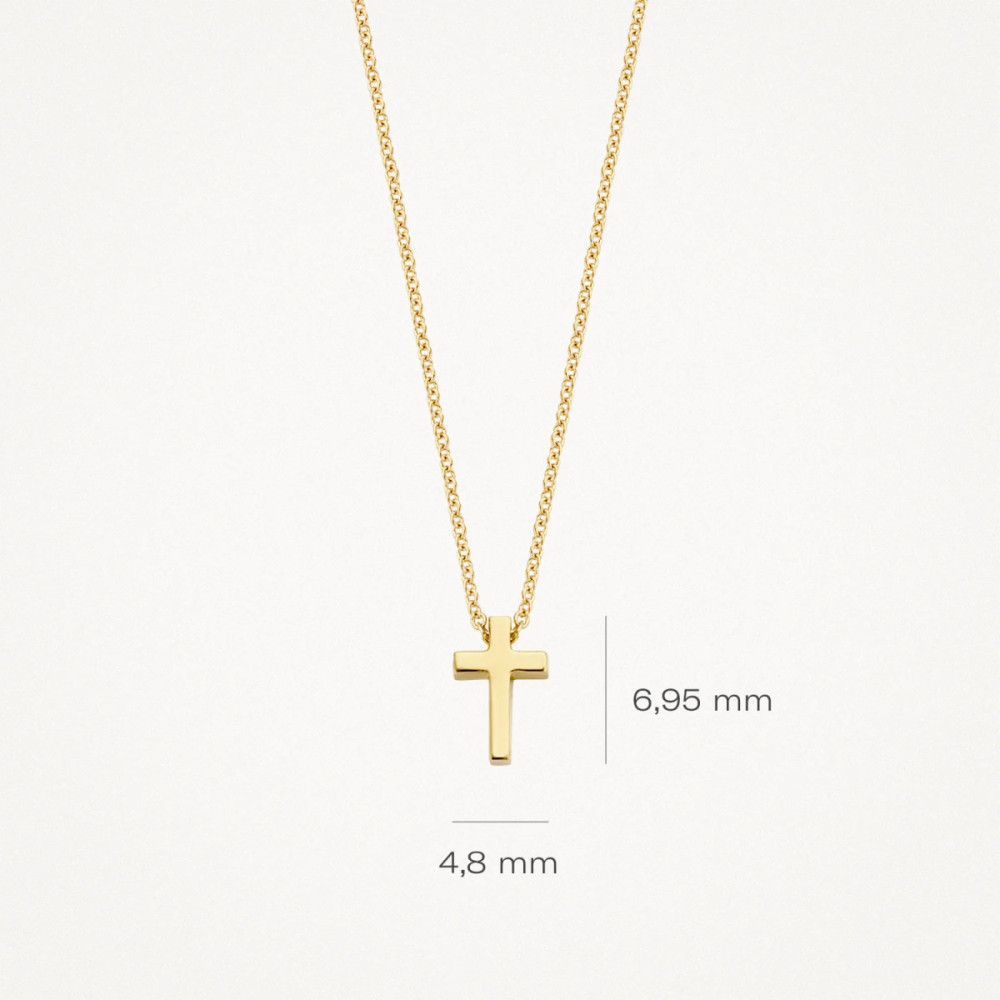 blush-3091ygo-ketting-met-hanger-goud-kruisje-4-8-mm-breed-x-7-mm-hoog-lengte-42-cm