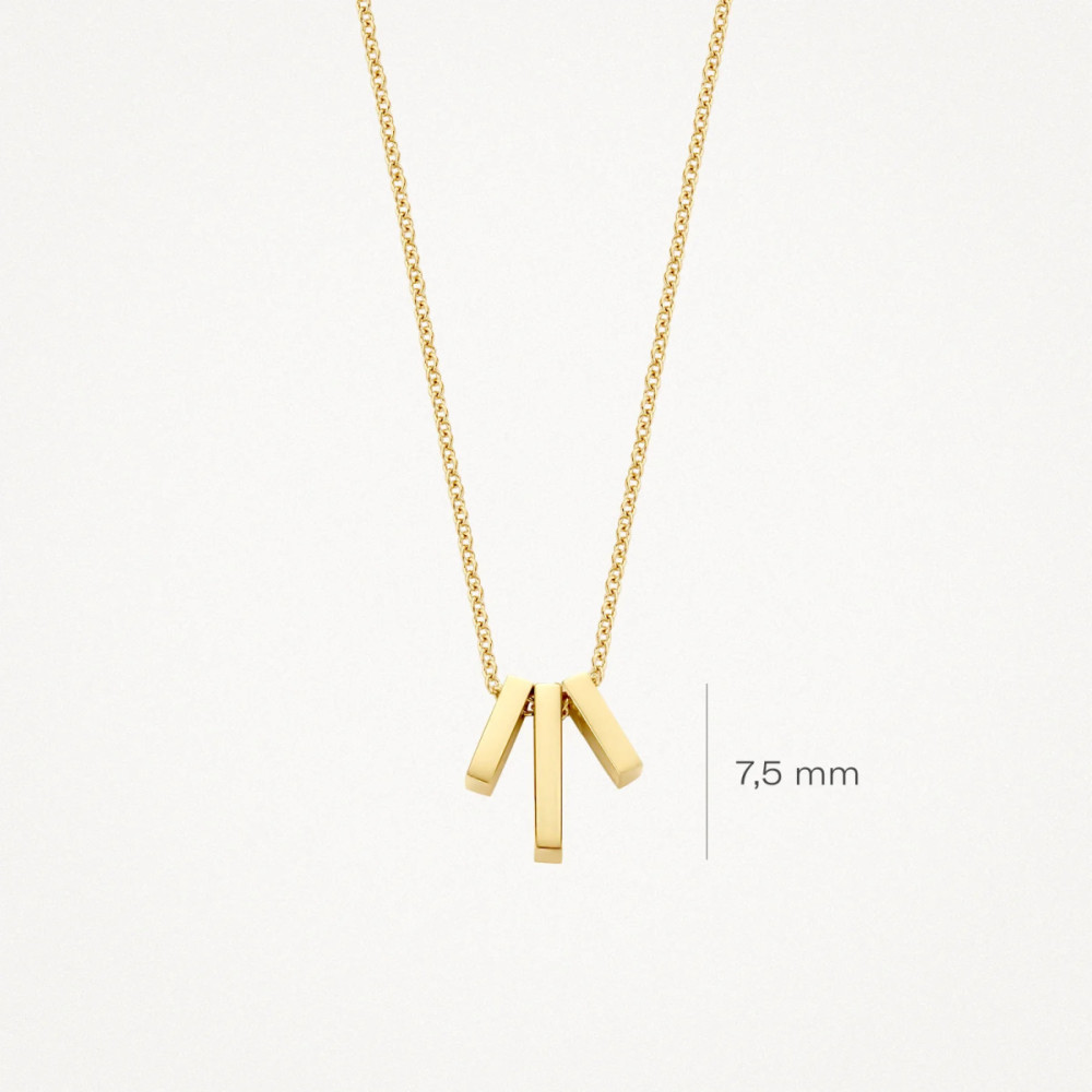 blush-3121ygo-ketting-met-hanger-drie-staafjes-goud-7-5-mm-hoog-lengte-42-cm