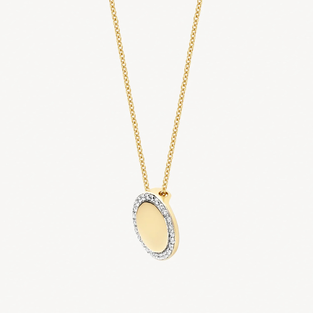 blush-3124yzi-ketting-met-hanger-goud-zirkonia-rondje-glanzend-10-mm-lengte-42-cm