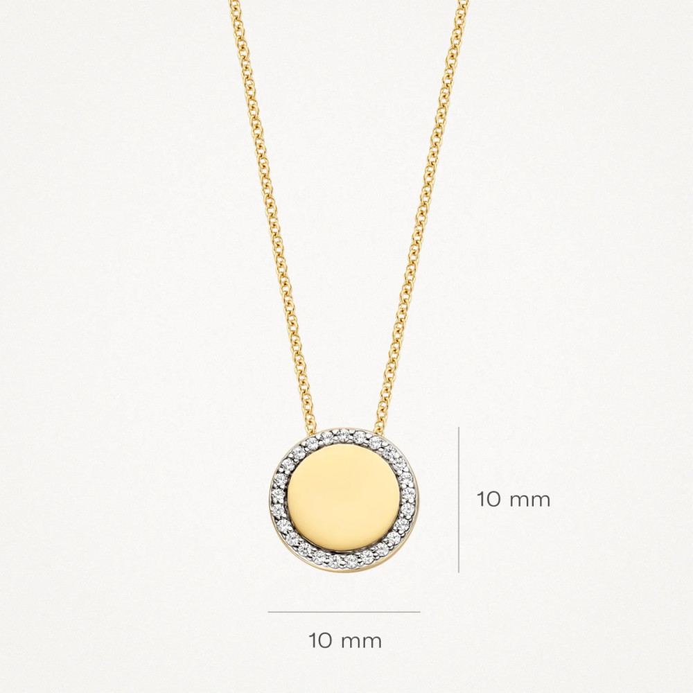 blush-3124yzi-ketting-met-hanger-goud-zirkonia-rondje-glanzend-10-mm-lengte-42-cm